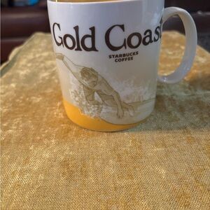 Starbucks Yellow and White Ceramic Mug for Dining